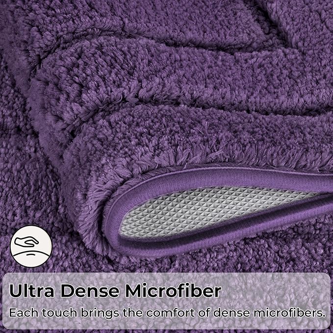 GRANNY SAYS Bathroom Rug Mat,59" x 24" Bath Mats for Bathroom Non-Slip, Super Soft and Water Absorbent, Microfiber Bath Rugs, Machine Wash Dry, Large Bath Rugs for Floor, Purple