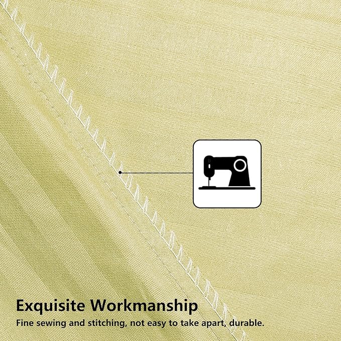 Toddler Pillowcases Set of 2, Hypoallergenic 14x19 Pillow Cover Fits Pillows Sized 13x18 or 14x19, 100% Soft Cotton Envelope Closure Kids Pillowcase for Sleeping, Machine Washable, Yellow Stripe