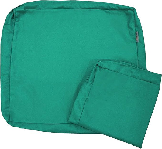 2 Pack 23X23X5 Inch Outdoor Water-Resistant Cushion Pillow Replacement Covers Only with Zipper for Patio Furniture, Sofa, Loveseat, Deep Seat Chair in Peacock Color