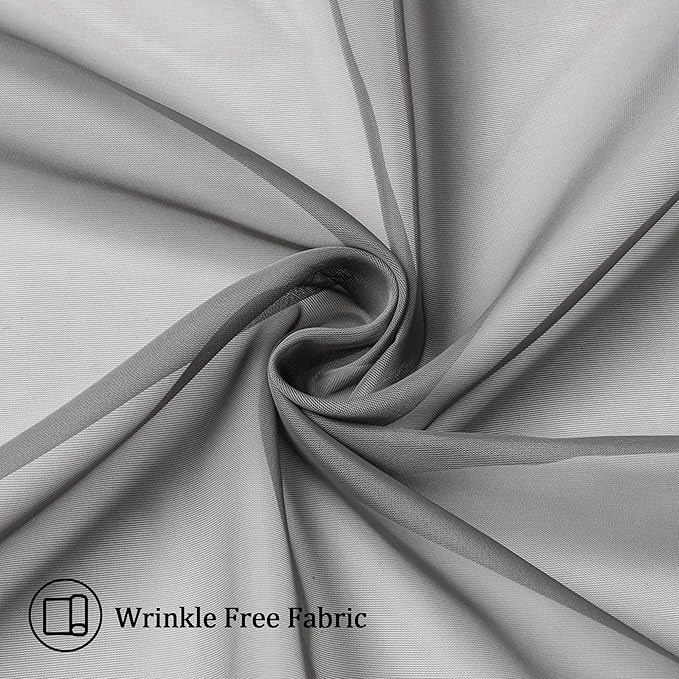 Aiyufeng Charcoal Grey Sheer Curtains, 84 inches Long, 2 Panels Sets, for Living Room/Bathroom/Basement, Rod Pocket, 2PCS, 40Wx84L