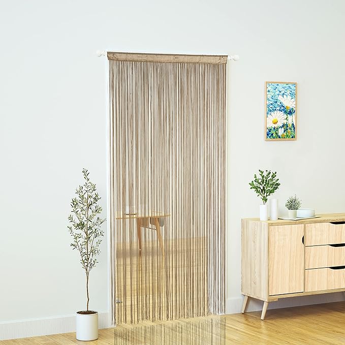 Doorways String Curtain Door Curtains,Bedroom Decor Kitchen Closet Living Room Laundry Fringe Hallway Tassel Screen Room Divider Boho Hippie Hanging for Wedding Party (39x110inch/100×280cm,Deep Ecru)