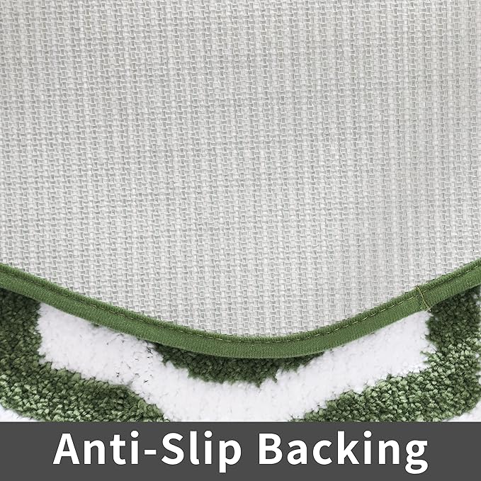 COSY HOMEER Extra Thick Bath Linen Sets Rugs - Anti-Slip Bath Mats Soft Plush 100% Strong Polyester Living Room Bathroom Water Absorbent(Green,20x32 - Inches)