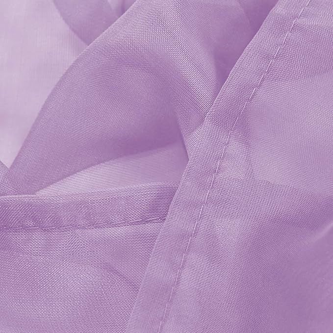 DONREN 2 Panels Solid Color Lilac Purple Sheer Curtains Elegant Rod Pocket Window Voile Panels Drapes for Bedroom Living Room (52X54 Inches)