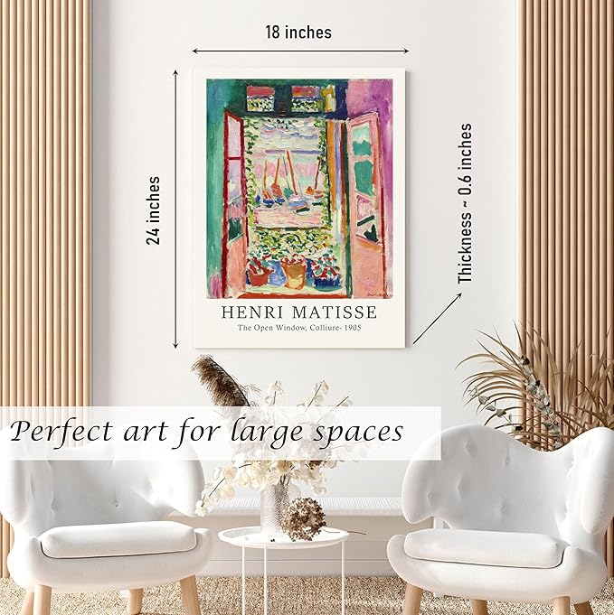 Induslyfe Large Framed Retro Vintage Wall Art Canvas Decor Set of 3, Matisse Wall Art Prints Poster Modern Art, Sage Green Aesthetic Floral Botanical wall art, bedroom living room bathroom 18x24