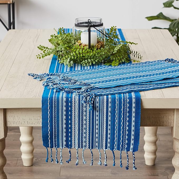 DII Southwest Collection Tabletop, Table Runner, Blue, "table runner, 14x72"""