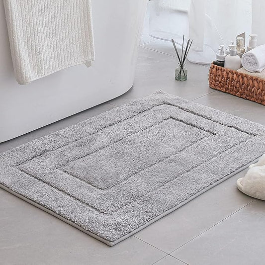 GRANNY SAYS Gray Bathroom Rugs, Bath Mats for Bathroom Non-Slip, Super Soft and Water Absorbent, Microfiber Bath Rugs, Machine Wash Dry, Large Bath Rugs for Floor, Tub and Shower 36 x 24