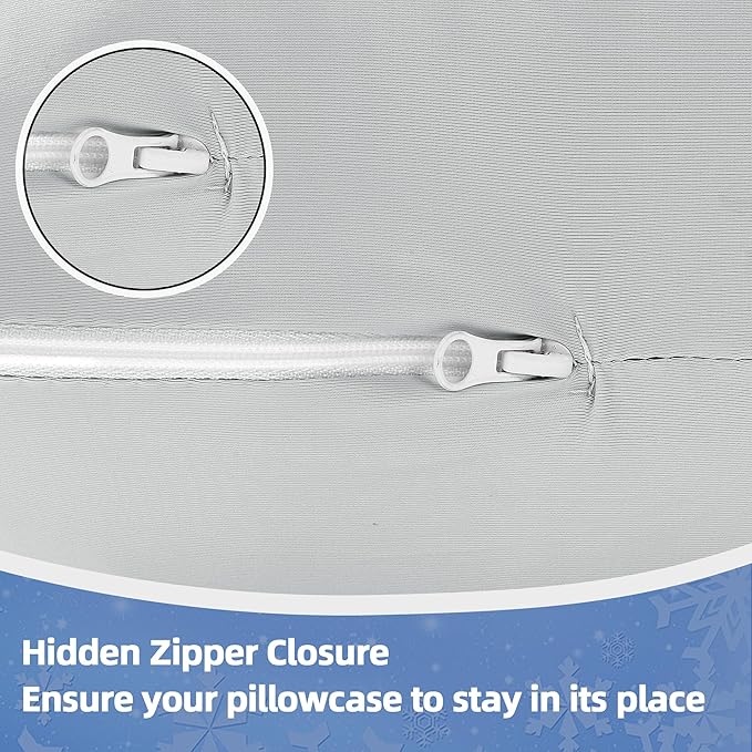 Cooling Pregnancy Pillow Cover (ONLY Pillowcase), Q-Max 0.4 U Shaped Luxurious Smooth Maternity Pillow Cover with Hidden Zip, Cool Large Pillow Protector for Side Hot Sleeper, Grey, 61x31 in