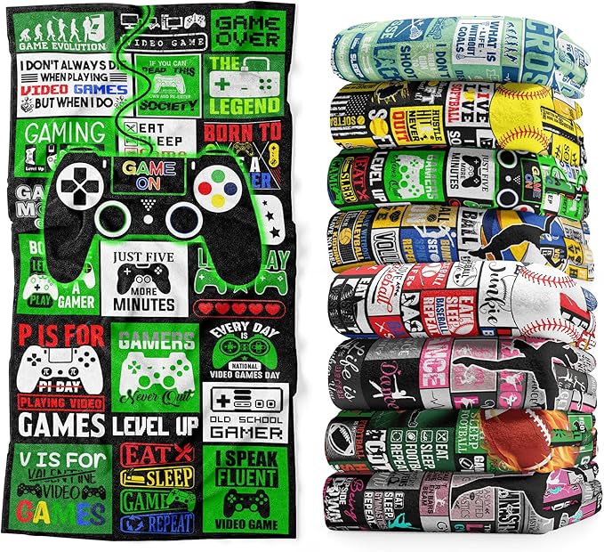 Video Game Towel for Boys Girls 30" x 60" Microfiber Video Game Beach Towel for Kids Bath Pool Shower Camping Travel Towel
