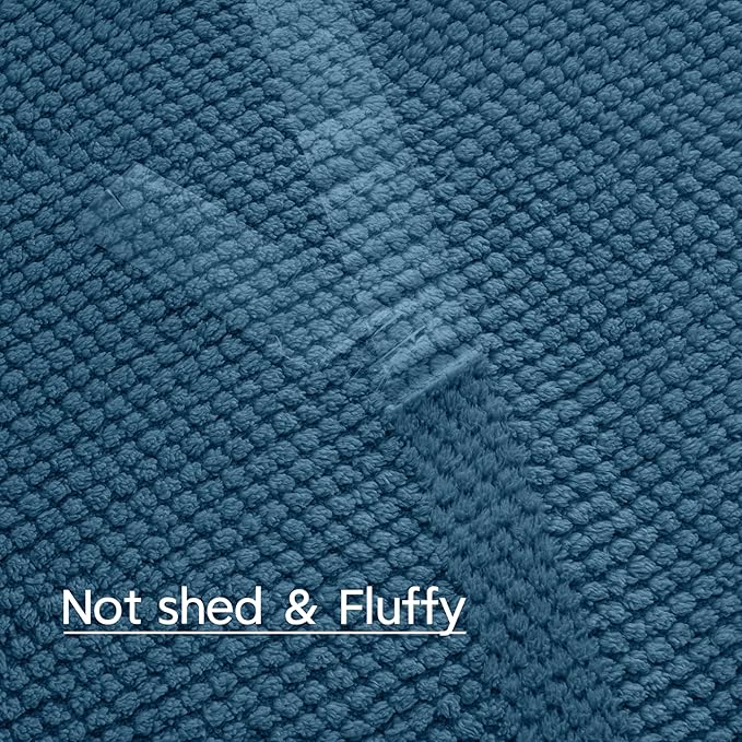 Blue Soft Fleece 300GSM Twin Blanket for Couch Cozy Flannel Room Decorative Blankets, Lightweight Plush Blanket for Bed Sofa, 60x80