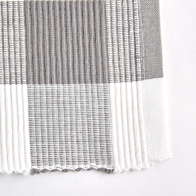 DII Buffalo Check Collection, Classic Farmhouse Placemat Set, 13x19, Gray & White, 6 Piece