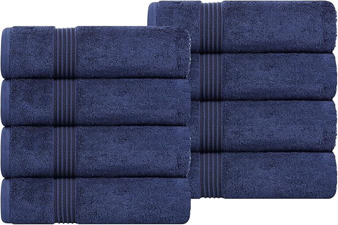 Superior Egyptian Cotton Hand Towel Set, Small Towels for Home Bathroom, Master, Guest Bath, Decor Essentials, Quick Dry, Absorbent, Kitchen, Spa, Hotel, Resort, Adult, Kids, Set of 8, Red