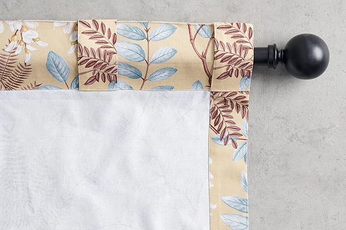 Maison d' Hermine Curtains for Living Room 100% Cotton 96 inch Length Two Panels Light Filtering Curtains for Bedroom Windows with Rod and Loop Pockets Drapes (Feuillage Light Ecru, 50" W x 96" L)