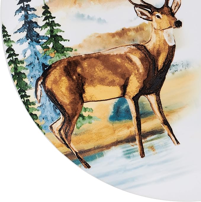 Studio Nova Woodland Animals Lodge 12 Piece Dinnerware Set, Service for 4, White