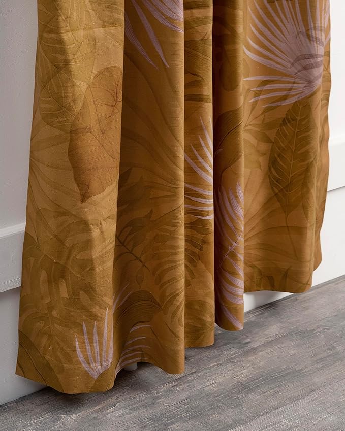 Maison d' Hermine Curtains for Living Room 100% Cotton 108 inch Length One Panel Light Filtering Curtains for Bedroom Windows with Rod and Loop Pockets Drapes (Creole Caramel, 50" W x 108" L)
