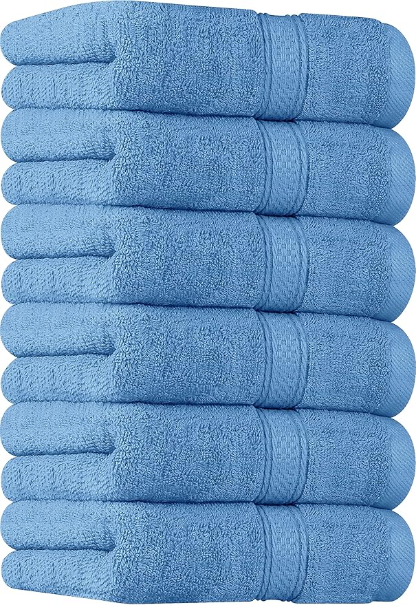 Utopia Towels 6 Pack Premium Hand Towels Set, 16 by 28 inches, 100% Ring Spun Cotton, Ultra Soft and Highly Absorbent 600GSM Towels for Bathroom, Gym, Shower, Hotel, and Spa, Electric Blue