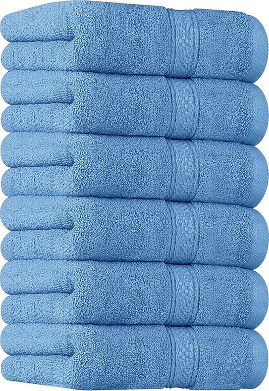 Utopia Towels 6 Pack Premium Hand Towels Set, 16 by 28 inches, 100% Ring Spun Cotton, Ultra Soft and Highly Absorbent 600GSM Towels for Bathroom, Gym, Shower, Hotel, and Spa, Electric Blue
