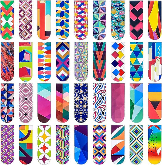 36 Pcs Magnetic Bookmarks for Women Men, Cute Magnet Bookmark Clips, Magnetic Book Marks for Reading, Colorful Paper Page Book Markers Bulk for Office Teacher Library