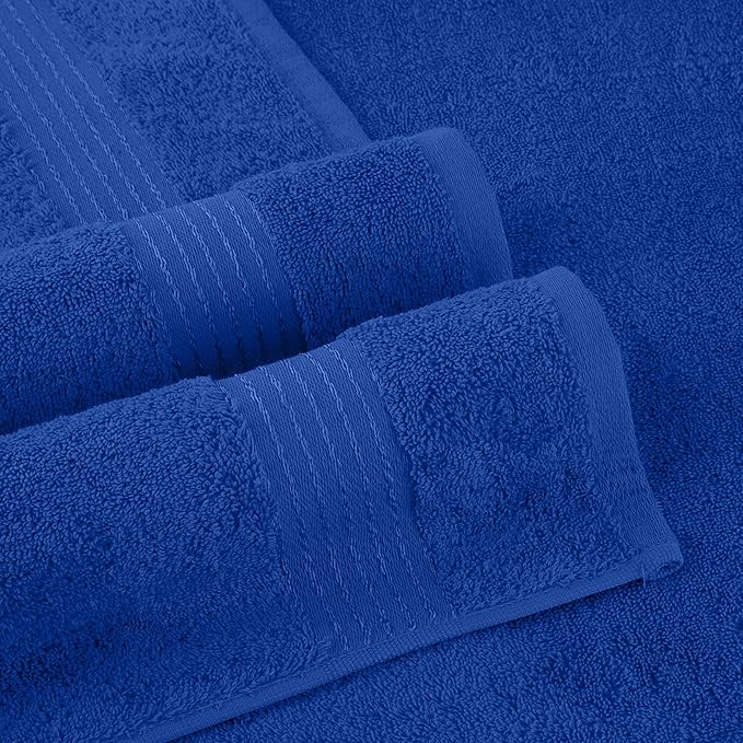 Elegant Comfort Premium Turkish Cotton 2 Pack Bath Towel Set - 27 x 54 inch, Luxurious Hotel Spa Quality 100% Turkish Cotton 2PC Bath Towel Set - Highly Absorbent - Soft Bathroom Towels, Royal Blue