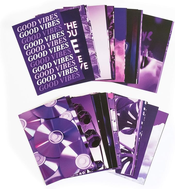Artivo Purple Wall Collage Kit, 50 Set 4x6 Butterflies, Purple Black Pictures for Wall Decor, Posters for Room Aesthetic, Girls Room Decor, Cute Wall Decor for Teens