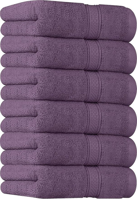 Utopia Towels 6 Pack Premium Hand Towels Set, 16 by 28 inches, 100% Ring Spun Cotton, Ultra Soft and Highly Absorbent 600GSM Towels for Bathroom, Gym, Shower, Hotel, and Spa, Plum