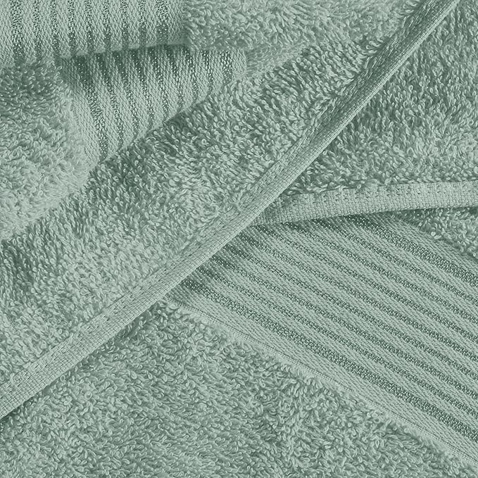 Belizzi Home Ultra Soft 6 Pack Cotton Towel Set, Contains 2 Bath Towels 28x55 inch, 2 Hand Towels 16x24 inch & 2 Wash Coths 12x12 inch, Ideal Everyday use, Compact & Lightweight - Jade
