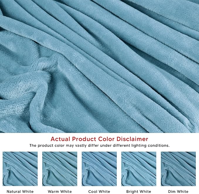 Utopia Bedding Washed Blue Fleece Blanket Twin Size Lightweight Fuzzy Soft Anti-Static Microfiber Bed Blanket (60x80 Inch)