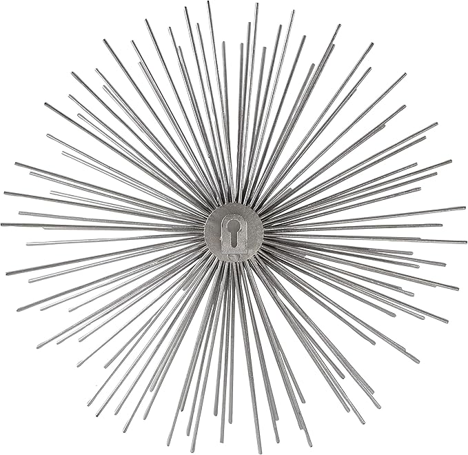 CosmoLiving by Cosmopolitan Metal Starburst Home Wall Decor 3D Wall Sculpture, Set of 3 Wall Art 6", 9", 11"W, Silver