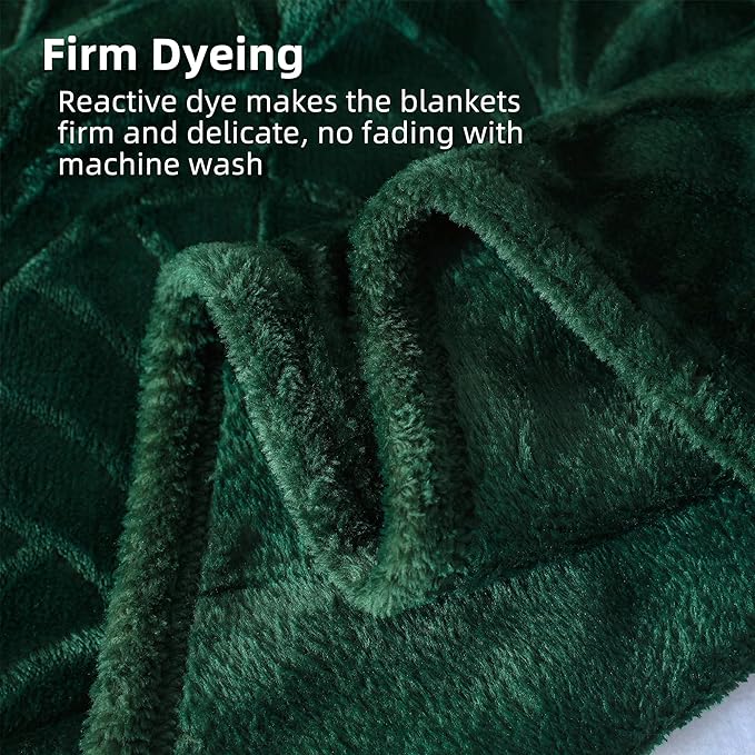 Whale Flotilla Flannel Fleece Queen Size Blanket for Bed, Soft Fluffy Velvet Bedspread Coverlet with Decorative Vintage Pattern for All Season, Warm and Lightweight, 90x90 Inch, Deep Green