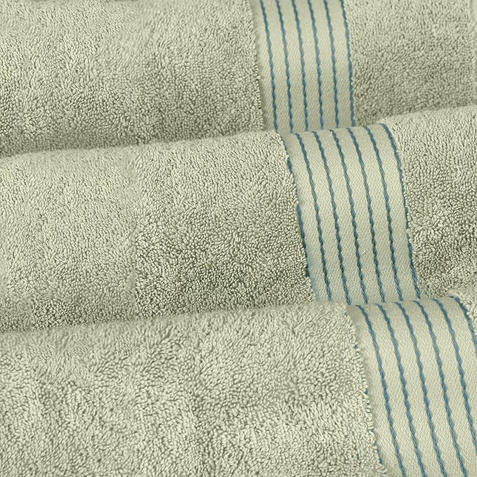 Elegant Comfort Premium Turkish Cotton 2 Pack Bath Towel Set - 27 x 54 inch, Luxurious Hotel Spa Quality 100% Turkish Cotton 2PC Bath Towel Set - Highly Absorbent - Soft Bathroom Towels, Mint Green