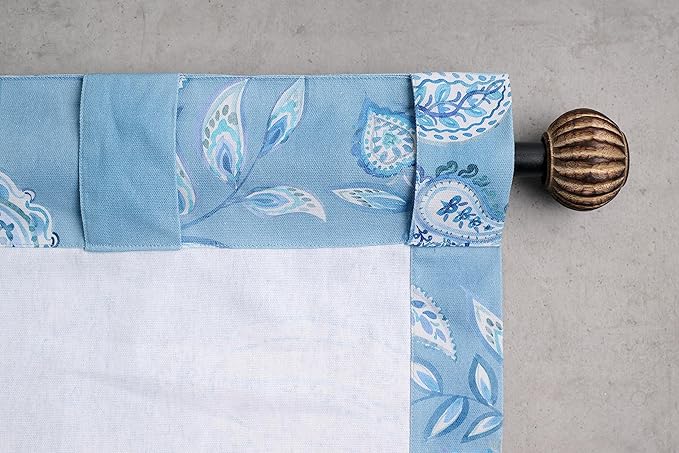 Maison d' Hermine Curtains for Living Room 100% Cotton 108 inch Length One Panel Light Filtering Curtains for Bedroom Windows with Rod and Loop Pockets Drapes (Ramage Steel Blue, 50" W x 108" L)