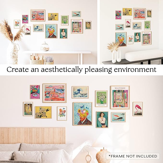 97 Decor Colorful Eclectic Decor - Eclectic Wall Art Posters, Funky Gallery Wall Art Prints for Home Bedroom, Maximalist Decorations Famous Artist Painting Pictures (UNFRAMED)