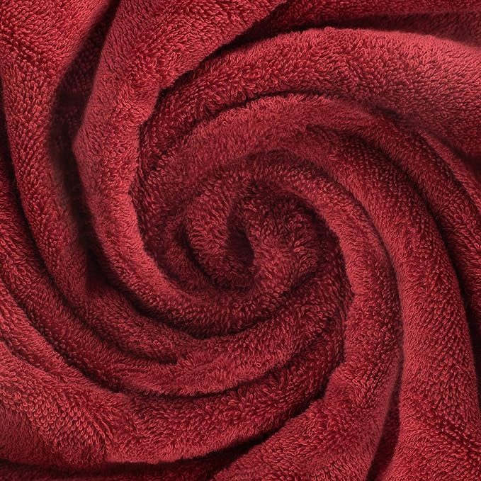 HOMELOVER 6 Piece Towel Set - 100% Organic Cotton, 2 Bath Towels, 2 Hand Towels, 2 Washcloths - 500 GSM, Hotel & Spa Quality, Soft, Quick Dry, Highly Absorbent Bathroom Essentials (Berry Red)