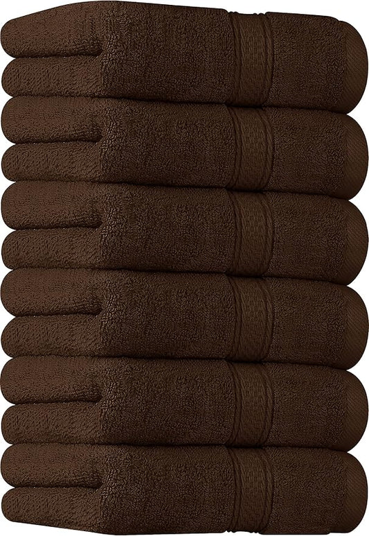 Utopia Towels 6 Pack Premium Hand Towels Set, 16 by 28 inches, 100% Ring Spun Cotton, Ultra Soft and Highly Absorbent 600GSM Towels for Bathroom, Gym, Shower, Hotel, and Spa, Dark Brown