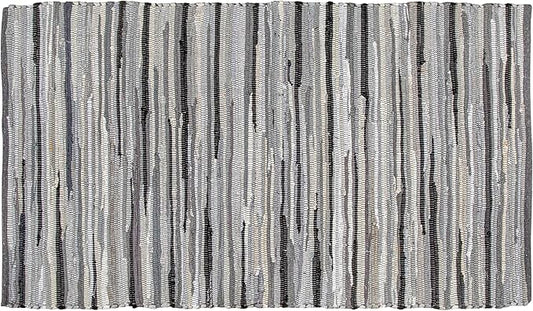 Rug Area Rugs Cotton Charcoal 3x5 Ft Multicolour Chindi for Livingroom Bedroom Washable RagRug Reversible Farmhouse Kitchen RunnerRug Carpet Area Runner Mat for Hallway, Entryway