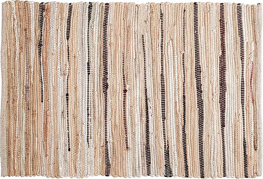 Rug Area Rugs Cotton Linen 2x3 Ft Multicolour Chindi for Livingroom Bedroom Washable RagRug Reversible Farmhouse Kitchen RunnerRug Carpet Area Runner Mat for Hallway, Entryway