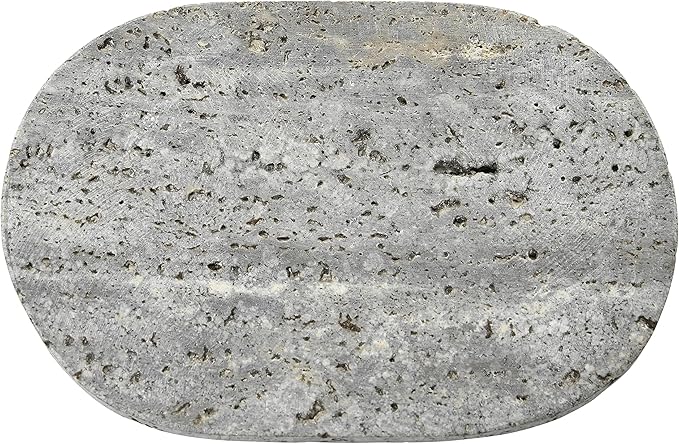 Creative Co-Op Travertine Soap Dish, Grey