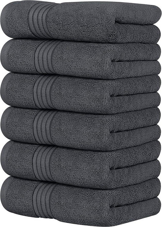 Utopia Towels Luxury Hand Towels Set, (16 x 28 inches) 100% Ring Spun Cotton, Lightweight and Highly Absorbent Towels for Bathroom, Travel, Camp, Hotel, and Spa (Grey) (60 Pack)