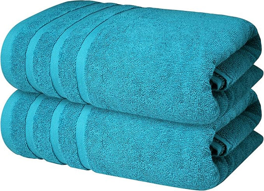 Infinitee Xclusives 100% Cotton Luxury Bath Towels (Set of 2, 27x54 Inches) – Soft, Absorbent, Quick-Drying Towels for Bathroom, Gym, Spa & Hotel |Serene Teal|