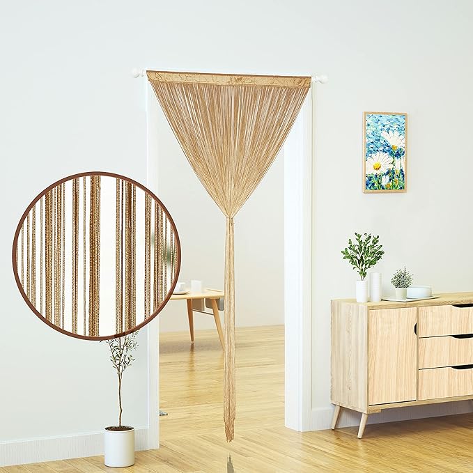 Doorways String Curtain Door Curtains,Bedroom Decor Kitchen Closet Living Room Laundry Fringe Hallway Tassel Screen Room Divider Boho Hippie Hanging for Wedding Party (39x110inch/100×280cm,Deep Ecru)