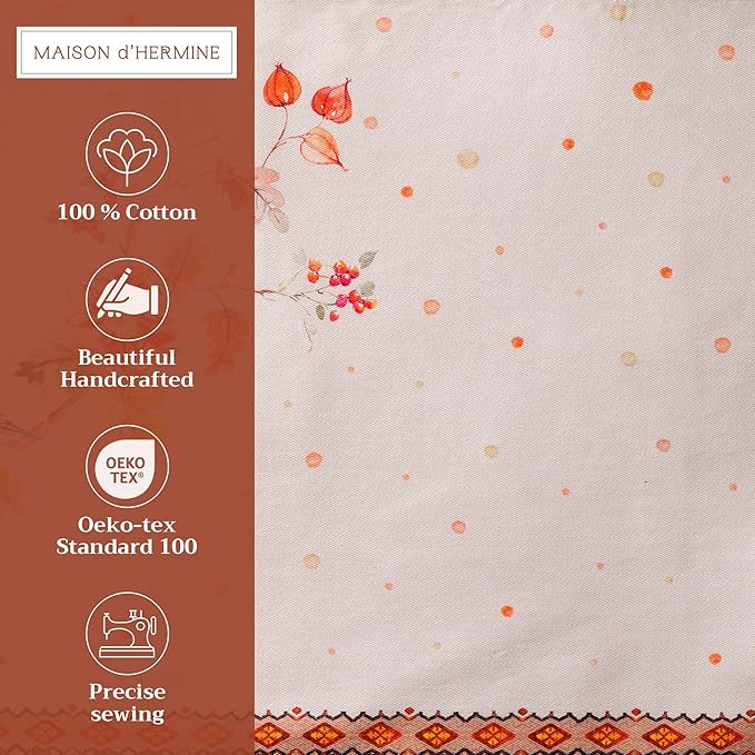 Maison d' Hermine Placemats Set of 4 100% Cotton Washable Cloth Place Mats, Reusable Table Mats for Kitchen Dining Decoration, Party, Wedding, Restaurant (Kelim - Prairie, 13" x 19")
