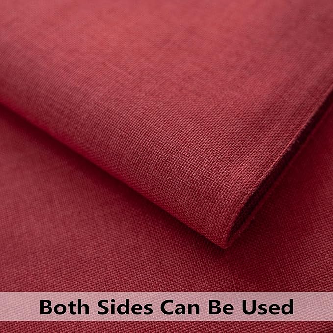Demetex Placemats Set of 6 Red Linen Wipeable Place Mats Heat Resistant Cloth Placemats for Dining Table Restaurants Holiday, 13 x 19 inches, Wine Red