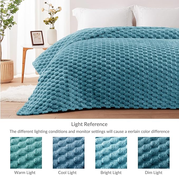 Whale Flotilla Throw Blanket for Couch with Jacquard Pattern, Fuzzy Soft Cozy Exquisite Blankets for All Season, Warm and Fluffy, 50x60 Inch, Slate Blue