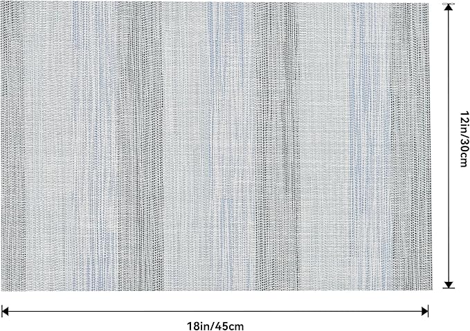 Leetaltree LightSteel Blue Placemats Set of 6 - Heat Resistant Non-Slip Place mats for Dining Table, Washable Durable PVC Vinyl Woven Table Mats（LightSteel Blue, 6）