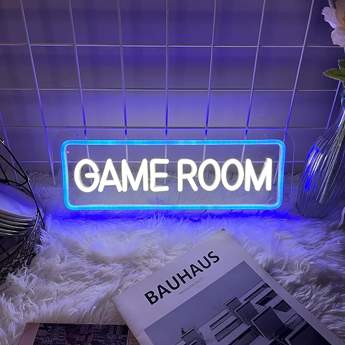 Game Room Neon Sign for Game Wall Decor Led Neon Light with USB Powered Teen Boy Children Bedroom Bar Party Gaming Room Accessories and Decor Neon Signs Custom, 15.7 x 5.9"