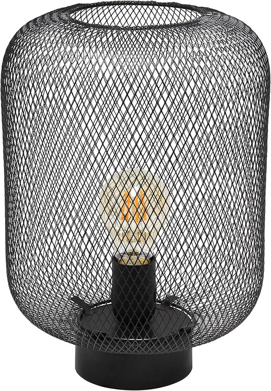 Simple Designs LT1072-BLK Metal Mesh Industrial Table Lamp, Black