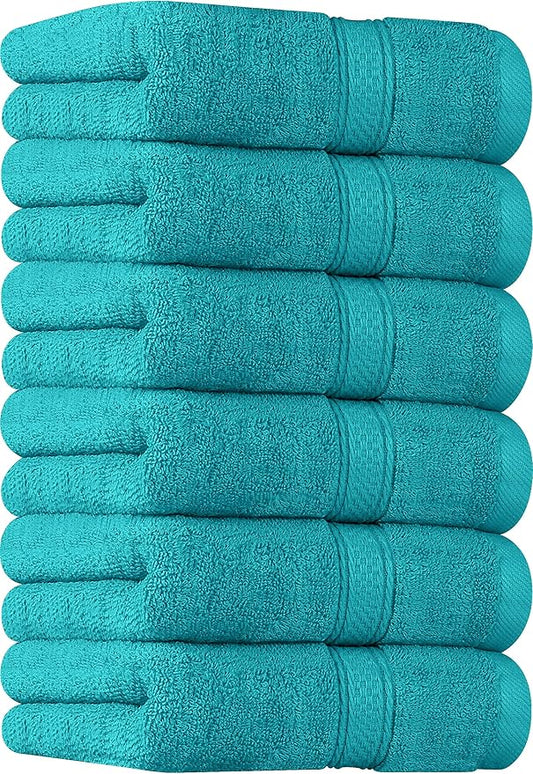 Utopia Towels 6 Pack Premium Hand Towels Set, 16 by 28 inches, 100% Ring Spun Cotton, Ultra Soft and Highly Absorbent 600GSM Towels for Bathroom, Gym, Shower, Hotel, and Spa, Turquoise