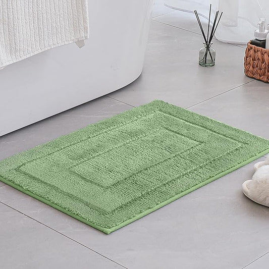 GRANNY SAYS Sage Green Bathroom Rugs Non Slip, 16" x 24", Small Bathroom Rug Washable，Bath Rugs for Shower Room，Bath Mats for Floor, Microfiber Bath Mat for Tub, Absorbent Shower Rug