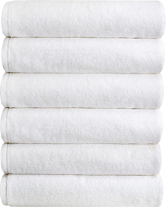 Pleasant Home 6 Pack Hand Towels Set – 16” x 28” | 100% Cotton | 500 GSM | Professional Bath Towels Use for Hotels, Hospitality, Spas, Salons | Lightweight & Durable | Bath Towels Set | White