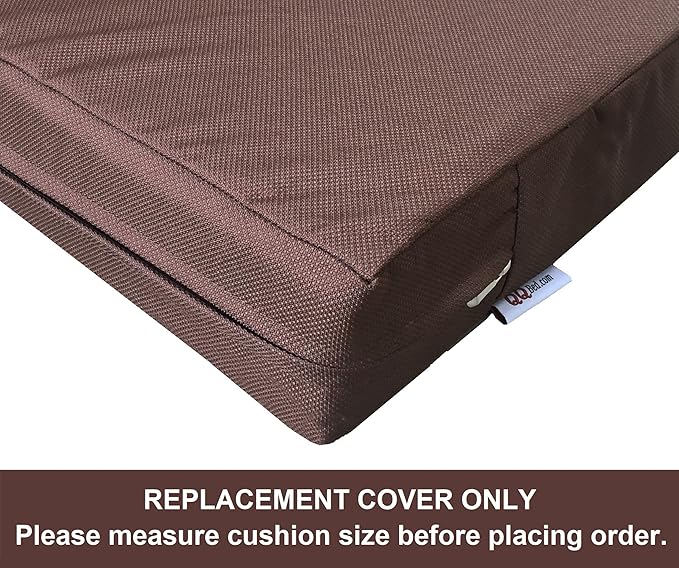 2 Pack 23X23X5 Inch Outdoor Water-Resistant Cushion Pillow Replacement Covers Only with Zipper for Patio Furniture, Sofa, Loveseat, Deep Seat Chair in Brown Color