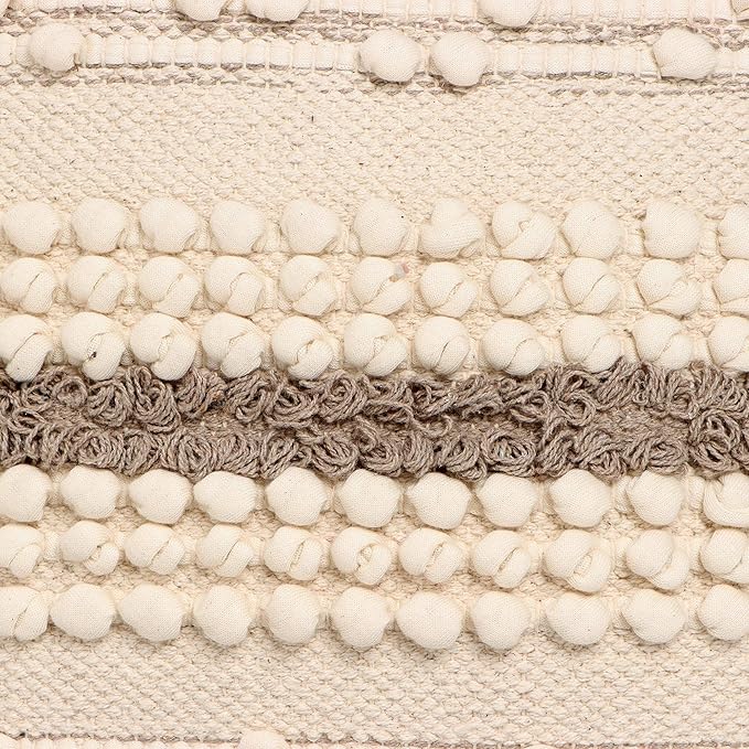 REDEARTH · Boho Textured Throw Pillow Cases - Woven Tufted Decorative Farmhouse Cushion Covers Set for Couch - Sofa - Bed - Chair - Dining - Patio - Outdoor - 100% Cotton (18x18; Natural) Pack of 2